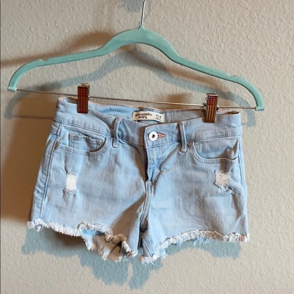 Abercrombie Kids Denim Cut Off Jean Shorts Light​​​​​​​​​ - Picture 3 of 8